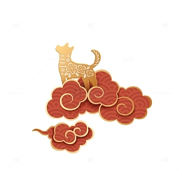 祥云上的狗狗免抠下载