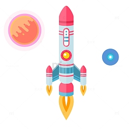 月球火箭飞船太空航天矢量素材