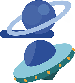 创意星球飞船卡通宇宙星球飞船矢