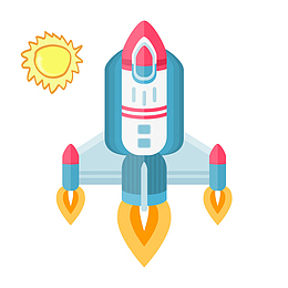 流星火箭太空航天矢量素材