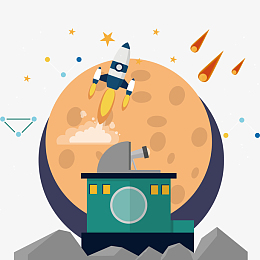 卡通航空空间站火箭喷火矢量