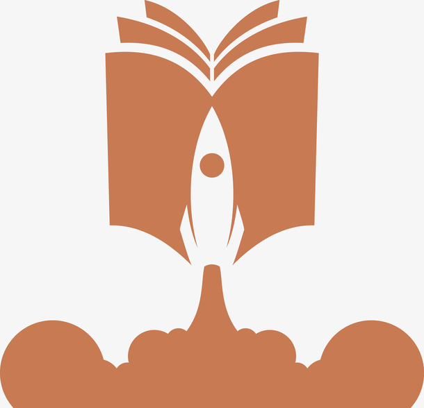 矢量书本火箭创意素材