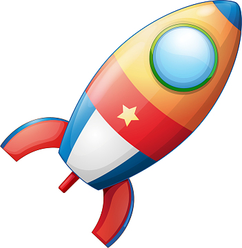 卡通小火箭png下载