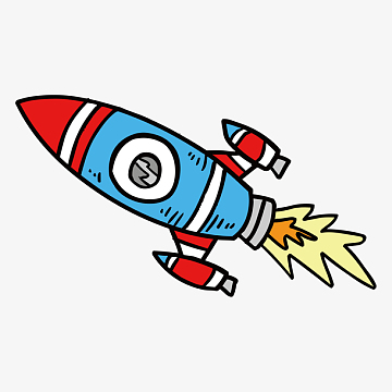 卡通手绘航空航天卡通火箭矢量