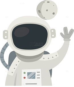 航天员矢量卡通航天宇宙插图