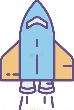 清新彩色火箭矢量卡通科学航天宇
