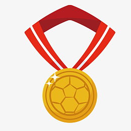 金色足球奖牌卡通插画