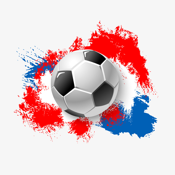 彩色颜料足球矢量图