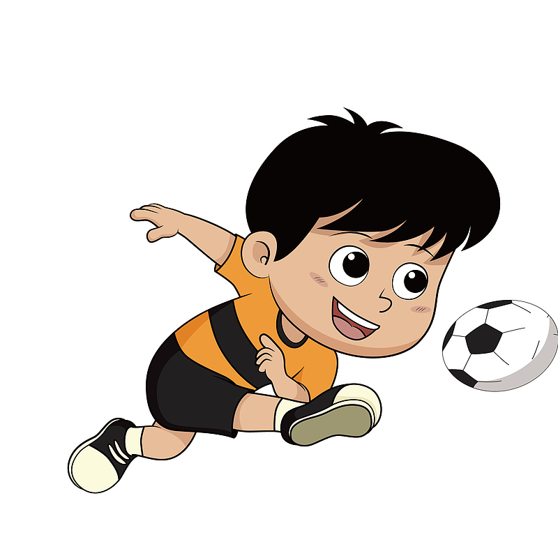 可爱孩子创意踢足球