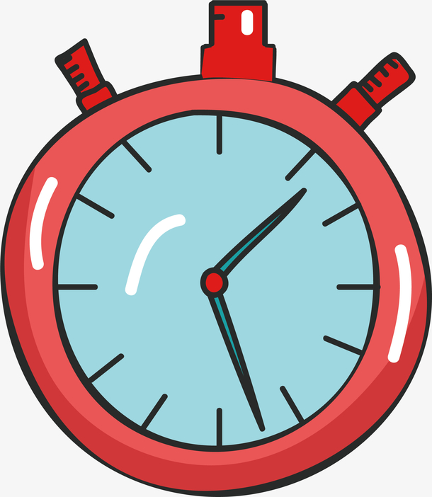 卡通足球比赛红色计时器素材