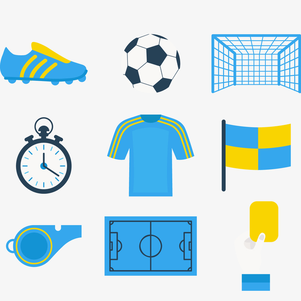 足球运动员用品卡通图