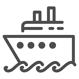 船巡航海洋海船旅行水旅行图标集