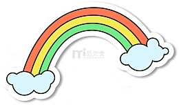 彩色儿童彩虹标签