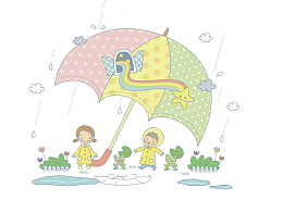 手绘雨伞