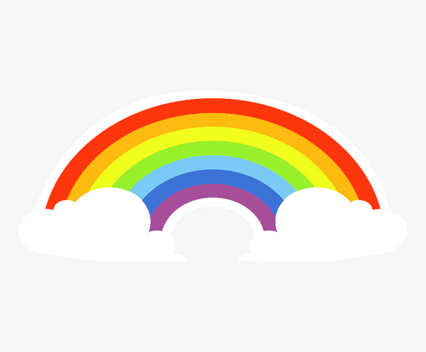 多彩清新彩虹装饰图案