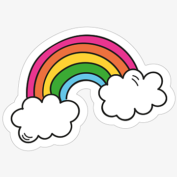 卡通彩色的彩虹手绘矢量图