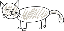 黑色线条手绘小猫