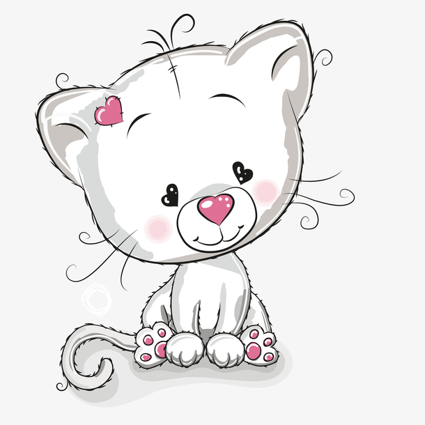 白色卡通小猫
