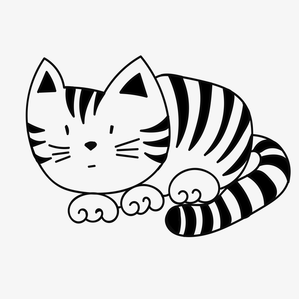 关键词 : 一只小猫,呆萌小猫,手绘,线条简单,可爱小猫,平面[声明] 觅