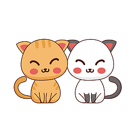 创意黄色白色小猫咪