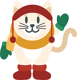 招手的圣诞猫咪