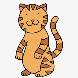 卡通站起来的猫咪动物
