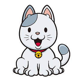 卡通彩色的宠物玩具png白色玩毛线猫咪手绘aipng卡通手绘猫咪动物设计