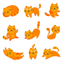 九只懒惰的猫