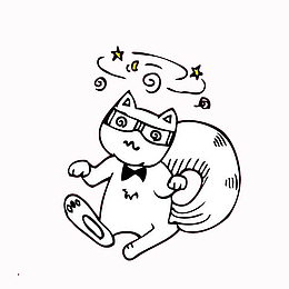 卡通猫咪眩晕