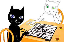 手绘下棋猫