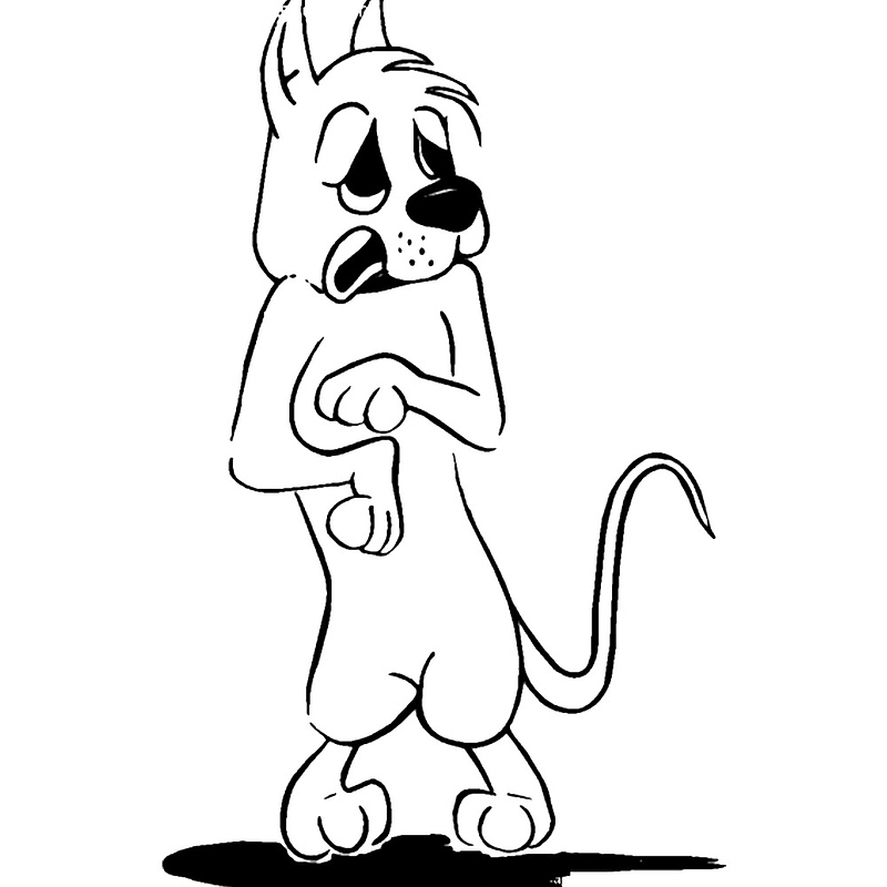 卡通受惊吓的可爱狗狗PNG