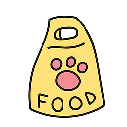 卡通黄色狗粮矢量图
