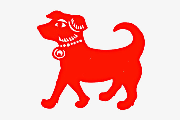 卡通手绘红色卡通狗