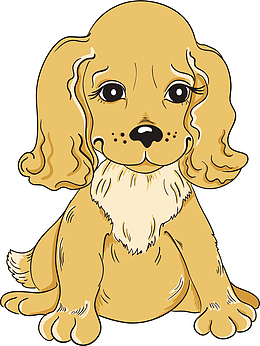 矢量手绘卡通小狗素材