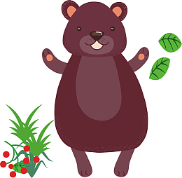 卡通动物小熊插画矢量素材