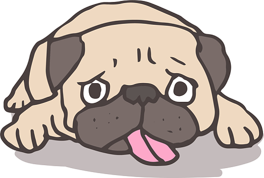 狗年趴着的卡通小狗