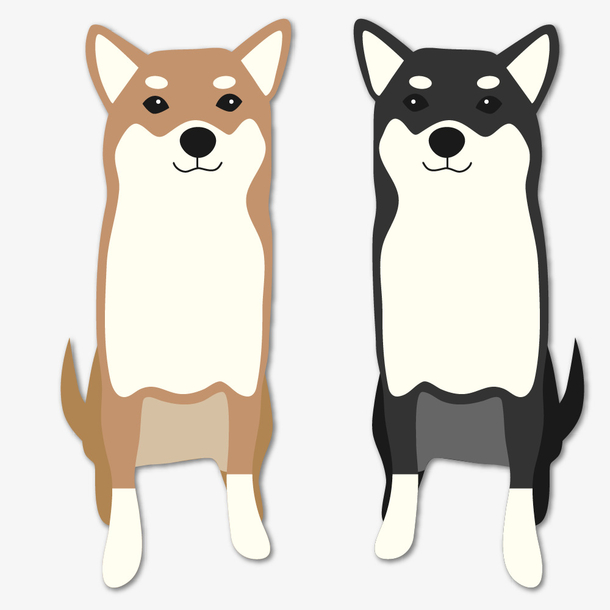 两只可爱的卡通狗狗