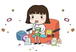 吃零食的女孩