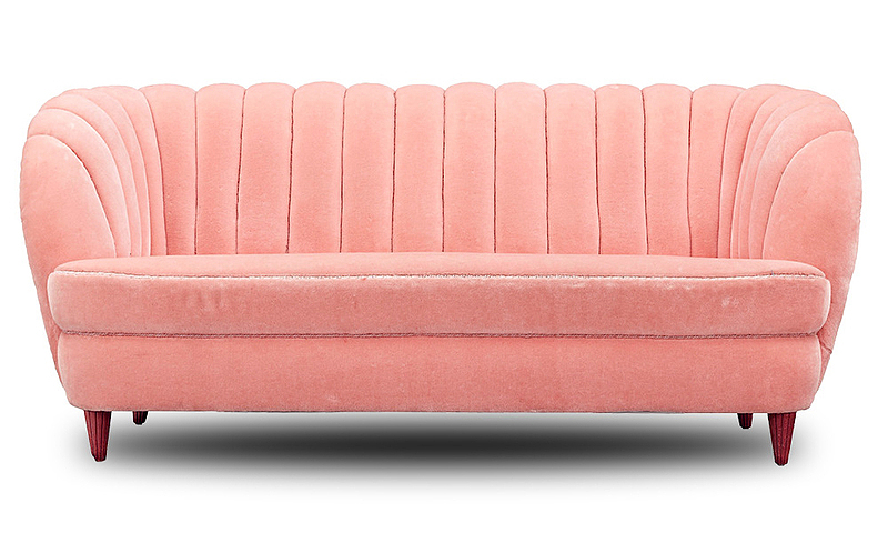 粉色长沙发