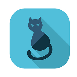 矢量卡通创意万圣节黑猫图标
