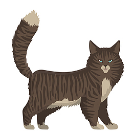 卡通行走的小猫咪