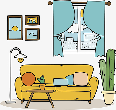 手绘客厅设计沙发