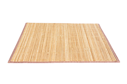 棕色手工竹子凉席编织物实物