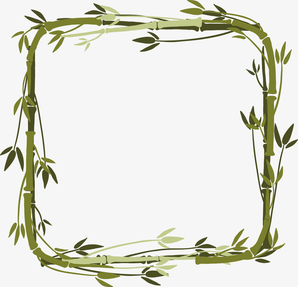 矢量手绘竹子边框