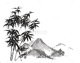 传统艺术创意水墨山水画