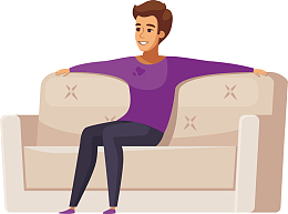 一个坐在上沙发的男子