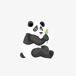 矢量害怕可爱黑白熊猫