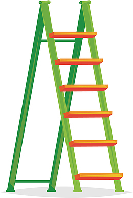 矢量图绿色的竹梯
