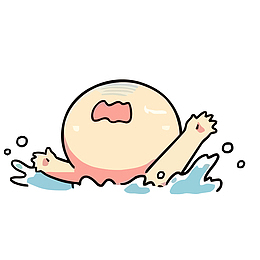 手绘溺水的人物矢量图