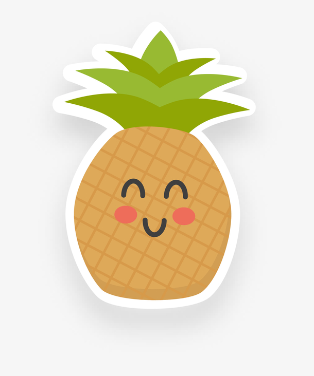 夏天水果菠萝贴纸